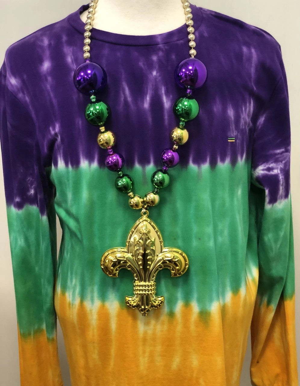 Jumbo Beads - Mardi Gras Fleur De Lis