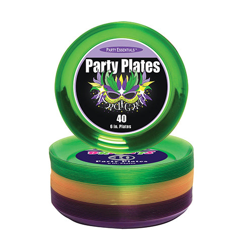 6" Party Plates: Mardi Gras (40ct.)