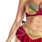 A close view of the space slave princess costume. 