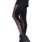 Double Layer Shredded Tights - Black