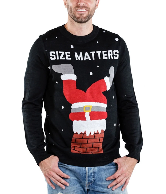 Size Matters Men's Ugly Santa Christmas Sweater