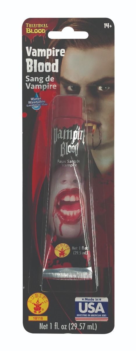 A tube of vampire blood makeup for a vampire costume.