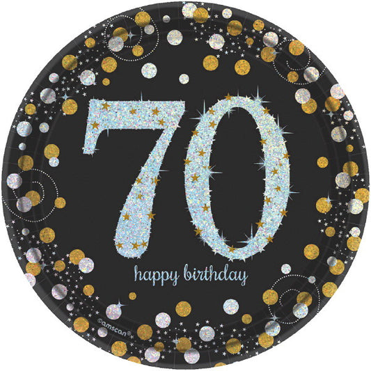 7" Plates - 70th Sparkling Celebration (8ct.)