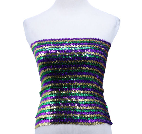 Tube Top: Mardi Gras - O/S