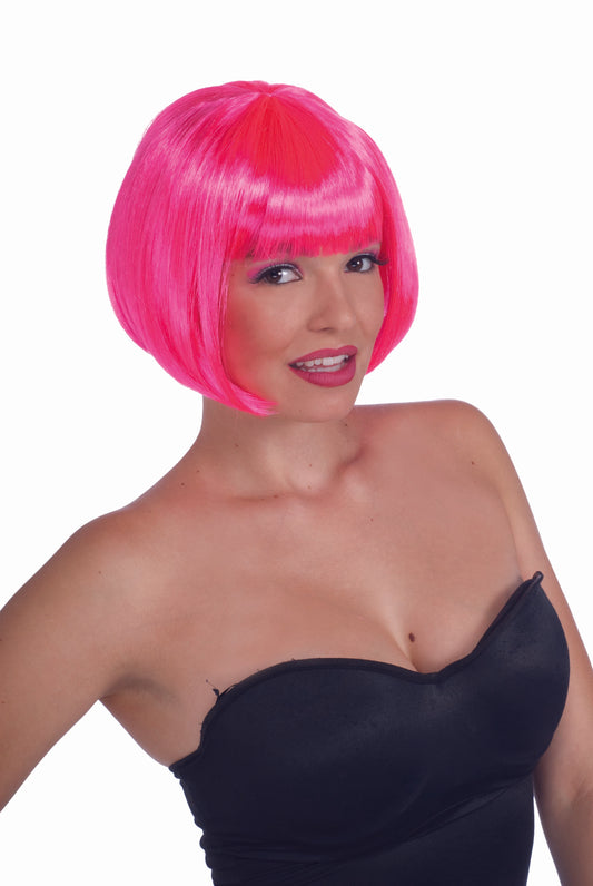 Adult Sassy Bob Wig: Neon Pink