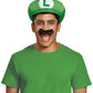 Luigi Hat & Mustache Kit - Adult