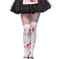 Bloody Zombie Thigh Highs - White/Red