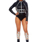 Iridescent Studded Vinyl Body Harness: Silver- O/S