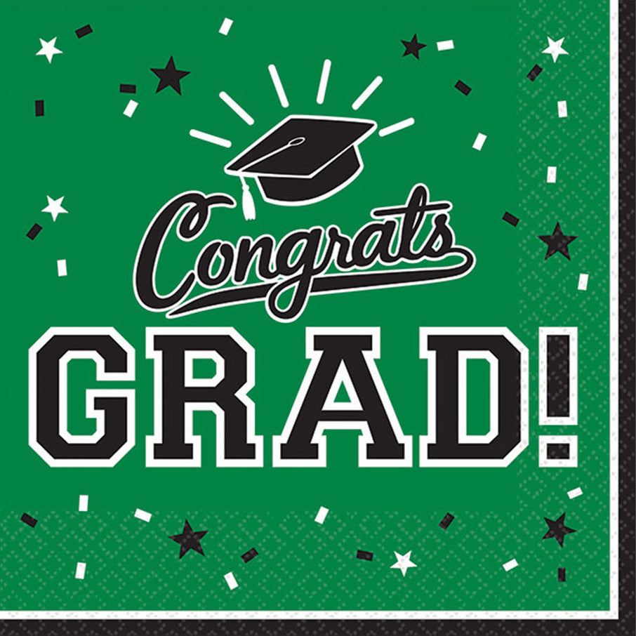 Graduation Luncheon Napkins: Green (36ct.)