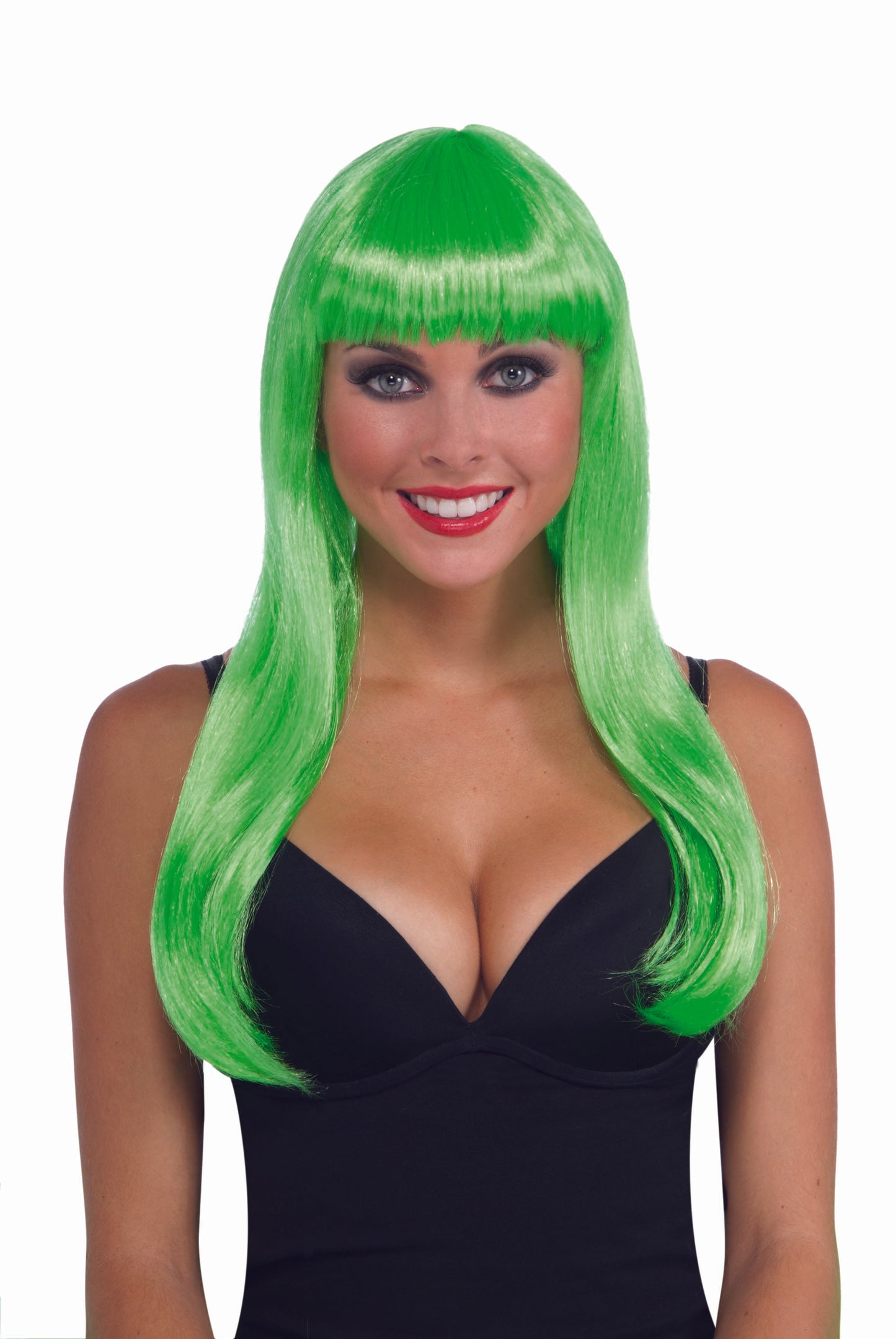 Adult Sassy Long Wig: Neon Green