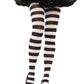 Wide Stripe Opaque Tights - Black/White