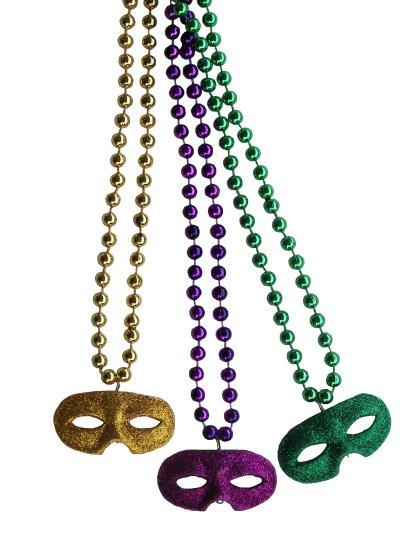 Novelty Beads - Glittered Mask Beads