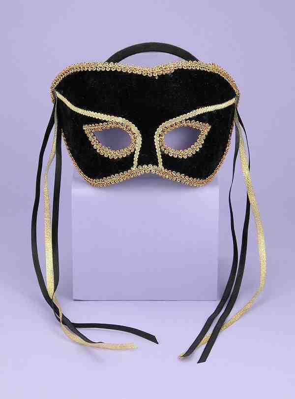 Carnival Half Mask w/ Ribbons