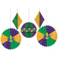 Honeycomb Decorations - Mardi Gras (5pcs.)