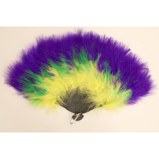Mardi Gras Feathered Fan