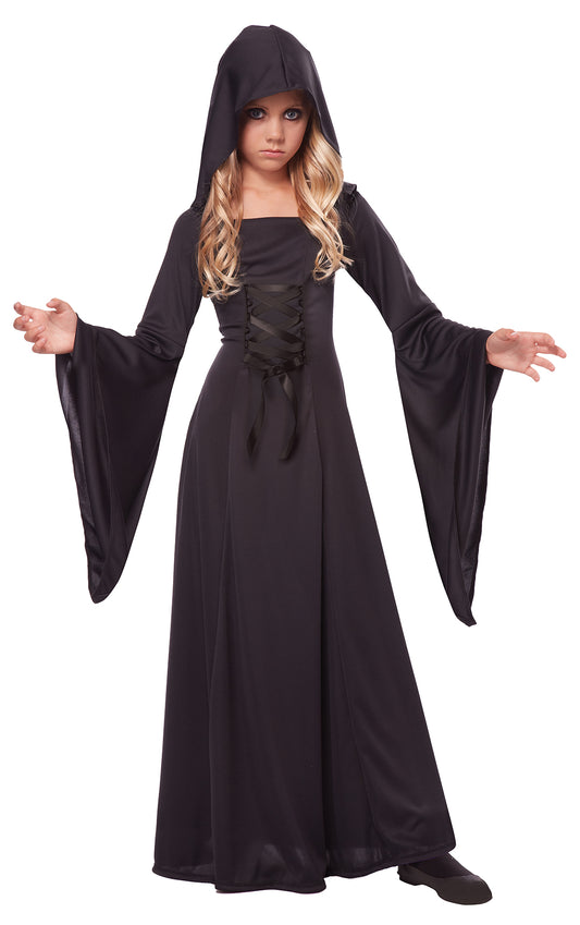 Girl's Hooded Robe: Black