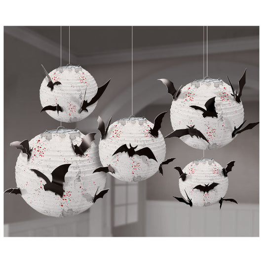 Paper Lanterns w/ Bats (5pk.)