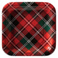 7" Holiday Plaid Square Plates - (40ct.)