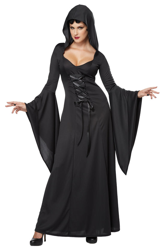 Women's Deluxe Hooded Robe: Black