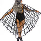 Velvet Web Cape w/ Satin Tie: Black - O/S