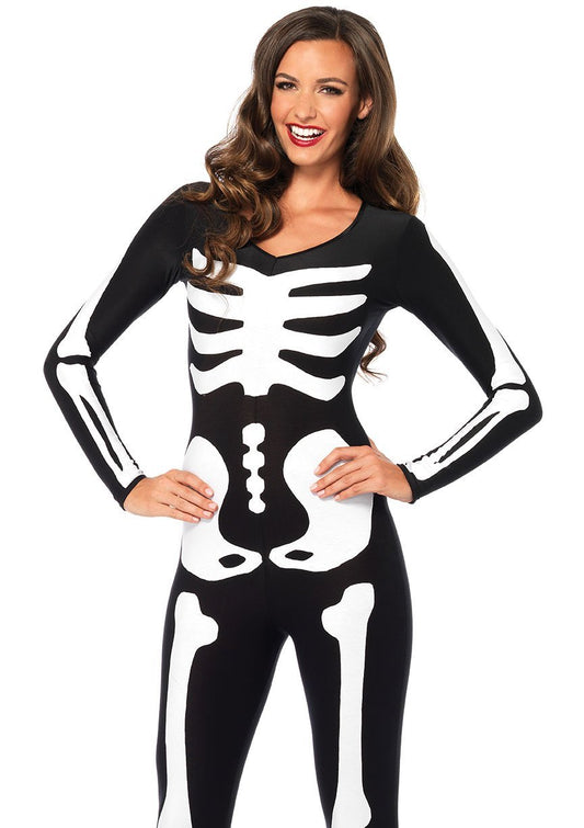 Spandex Skeleton Catsuit: Glow In The Dark