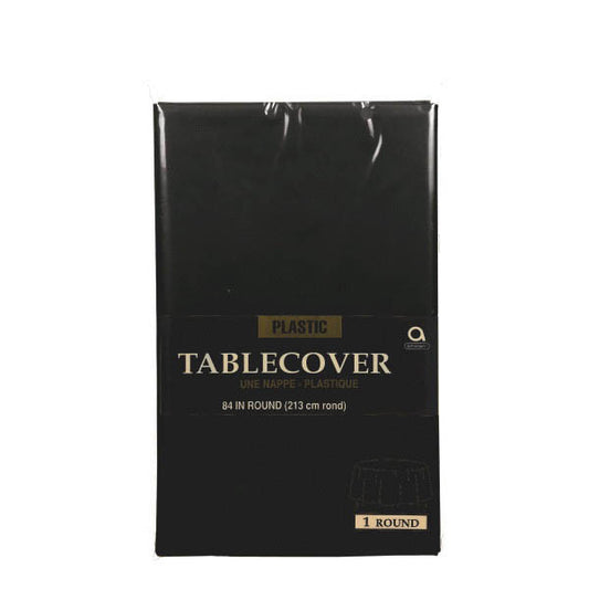 Plastic Table Cover: Round - Black