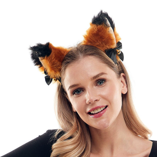 Animal Headband - Black With Brown Fur