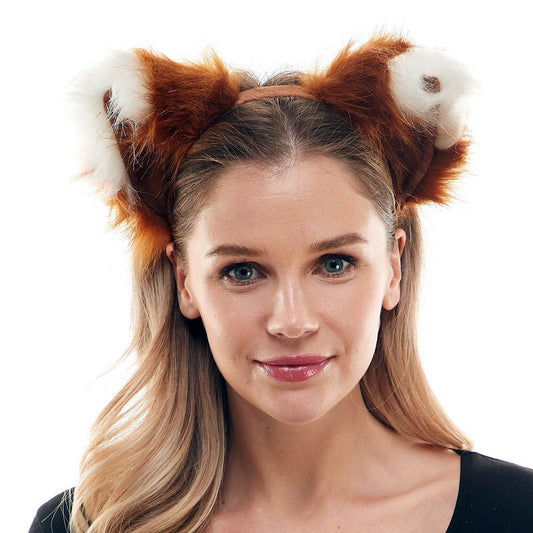 Animal Headband - Brown & White Fur
