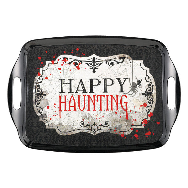 Rectangle Tray w/ Handles: "Happy Haunting" (14"x20")