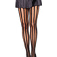 Vertical Stripe Tights - Black