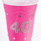 Plastic Solo Cup "40" - Pink