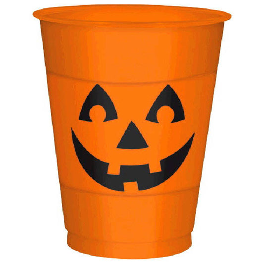 16oz. Plastic Cups: Pumpkin (25ct.)