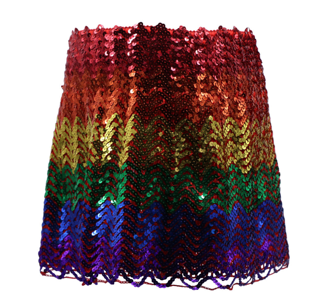 Sequin Skirt: Rainbow - O/S