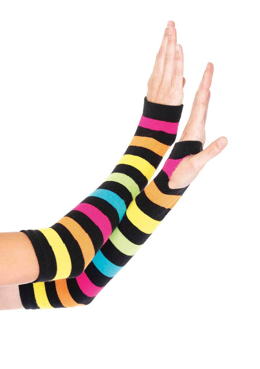 Neon Rainbow Gauntlet Gloves