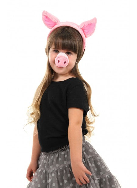 Animal Ears Headband, Nose, & Tail Kit: Pig