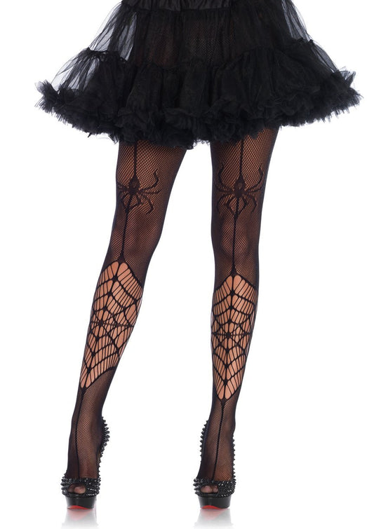 Itsy Bitsy Spider Net Pantyhose - Black