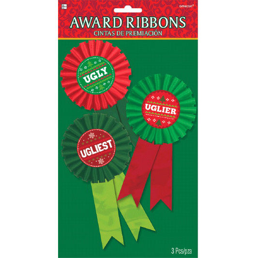 Ugly Sweater Contest Award Ribbon (3pk.)