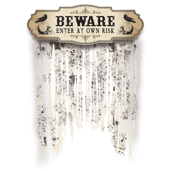 Boneyard Door Curtain - Beware