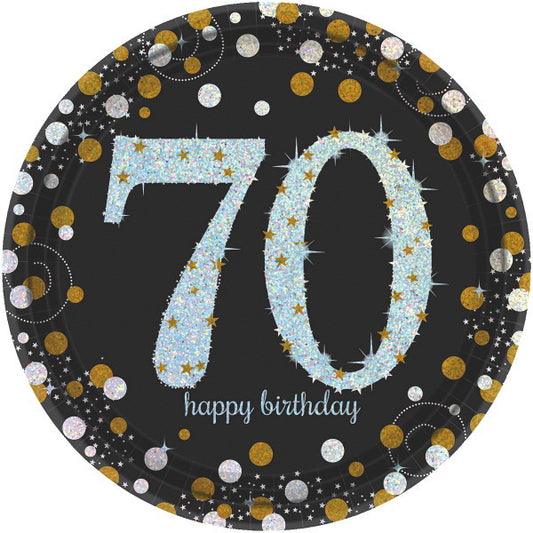 9" Plates - 70th Sparkling Celebration (8ct.)