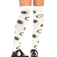 Tick Tock Over the Knee Socks - White/Black