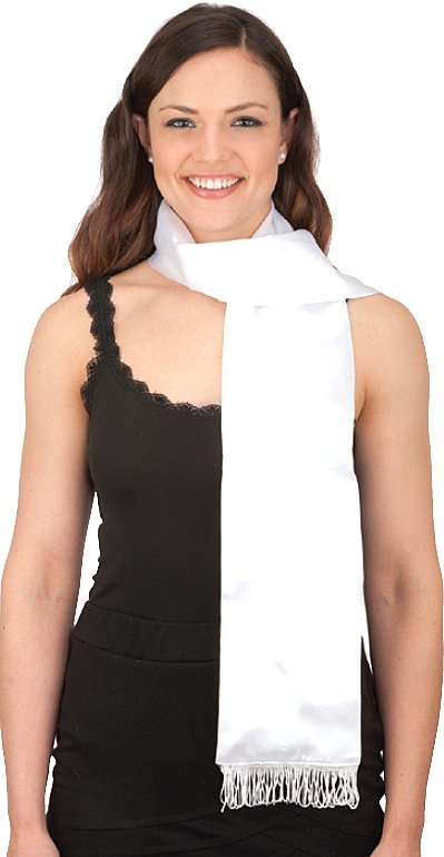 White Satin Aviator Scarf