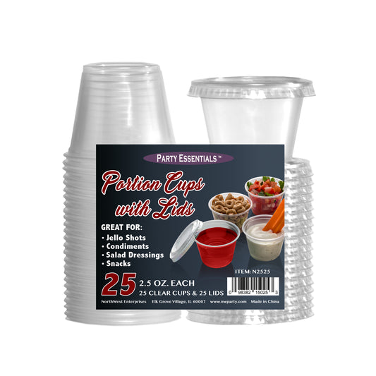 2.5oz. Gelatin Jello Shot Glasses w/ Lids: Clear (25ct.)