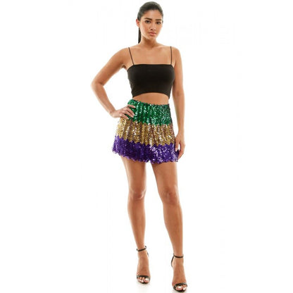 Mardi Gras Sequin Skirt