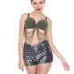 Sequin Stretchy Shorts: Mardi Gras - O/S