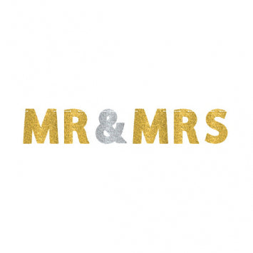 Glitter Letter Banner - Mr. & Mrs.