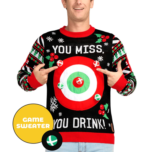 Drinking Game Men's Fun Ugly Christmas Sweater