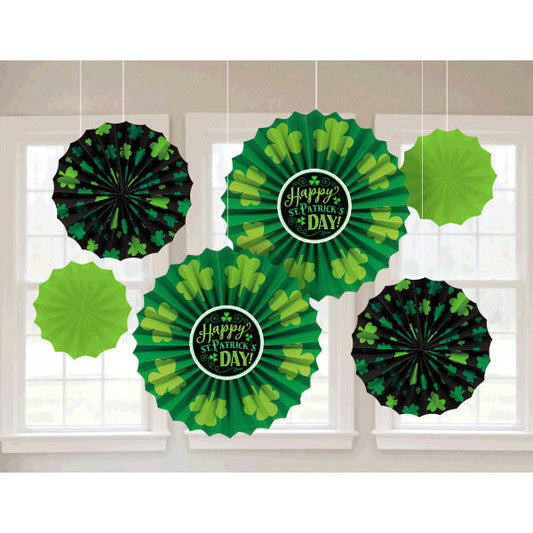 St. Patrick's Day Paper Fan Decorations (6pc.)