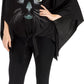 Glitter Print Black Cat Poncho