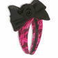 80's Lace Headband with Bow: Neon Pink