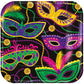 7” Square Plates: Mardi Gras Masks (8ct.)